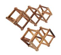 TOBBOMEY 2 pezzi Portabottiglie Vino in Legno Design Geometrico Marrone Mobile Cantinetta Vino Pieghevole per Cucina Bar Soggiorno e Ufficio Supporto Bottiglie Domestico