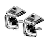 TOBBOMEY 2 Pezzi Posacenere Tascabile Portatile in Acciaio Mini Quadrato Resistente e Compatto per Esterni e Interni Facile Pulire per Viaggi