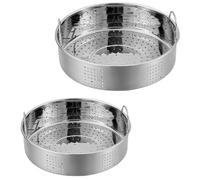 TOBBOMEY 2 pezzi Steamer Basket in Acciaio Inossidabile Resistente e Facile da Pulire per Dim Sum Verdure e al Vapore Uso e