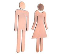 TOBBOMEY 2 pezzi Targhetta Porta Wc in Inossidabile Satinato Bagno Donna Adesivo Facile da Installare per Porte e per Hotel Ristoranti e Centri Commerciali