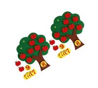 TOBBOMEY 2 Set Alberi di Mele in Feltro Non per Gioco Educativo Matematica con Numeri e Giocattolo Didattico per Prescuola e Coordinazione Mano-Occhio