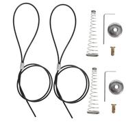 TOBBOMEY 2 Set Catenaccio Cancello con Molla e Cavo in Acciaio Inox Accessori Per Cancello Giardino Resistente e Facile da Installare per Recinzioni e Finestre Interne