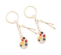 TOBBOMEY 2pezzi Portachiavi Forma Mini Tavolozza in Ciondolo Per Borse Viaggi Souvenir Carino Forma Tavolozza Per e Amanti Della Pittura