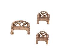 TOBBOMEY 3 Pezzi Mini Sedie da in Ornamentali e Leggere Decorazioni Realistiche per Micro ed Esterni Accessori per Fatati e Bonsai