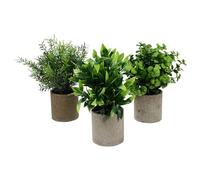 TOBBOMEY 3 Pezzi Piante Finte in Vaso Simulazione Realistica Bonsai Artificiale Verde per Interni Decorazioni Soggiorno Cucina Ufficio Materiale Ecologico Resistente allo Sbiadimento
