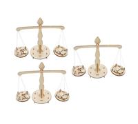 TOBBOMEY 3 set Kit Gioco Bilancia Matematica in Legno Giocattolo Educativo per Gioco di Bilanciamento e Misurazione per Bambina e Bimbo Laboratorio Creativo Stem