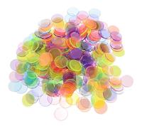 TOBBOMEY 300 pezzi Gettoni Bingo Trasparenti Colorati Fiches da Gioco Leggere e Resistenti per Tombola Matematica e Feste Marcatori per Giochi di Conta e Poker