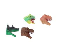 TOBBOMEY 4 pezzi Burattini da Dito Dinosauro in Plastica per Teste di Dinosauri Colorate e Resistenti Giocattoli Interattivi per Racconti e Divertimento per Ragazzi e Ragazze