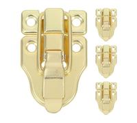 TOBBOMEY 4 Pezzi Chiusure Becco d Anatra in Ferro Dorato Fibbie Antiche per Cassette Piccole Armadietti Valigie e Scatole Vintage Serrature Compatte Resistenti e Facili da Installare