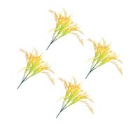 TOBBOMEY 4 pezzi Decorazione Casa Grano Finte in Plastica Realistiche Simulato Giallo Bouquet Artificiale per Oggettistica e Bomboniere Senza e Resistenti Sbiadimento