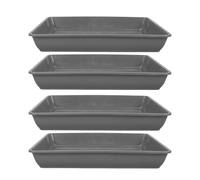 TOBBOMEY 4 Pezzi di sottovaso Quadrato per Piante da Interno - Base per Vaso da Fiori in plastica Spessa da 10 Pollici - Raccoglitore d'Acqua per fioriera per casa, Giardino, Balcone, Grigio