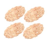 TOBBOMEY 4 Pezzi Intarsi in Legno Naturale Tondo Applique Scolpite Non Dipinte per Decorazioni Angolari Mobili Porte Armadi e Pareti Facile Applicazione Te