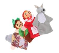 TOBBOMEY 4 pezzi Marionette Dito in Legno Animali Cartoon Giocattoli da Dita per Burattini Sicuri e Resistenti per Racconti e Giochi Interattivi