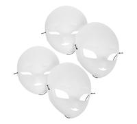 TOBBOMEY 4 Pezzi Maschere Volto Bianche Opache in PVC Maschere Animali Vuote per Pittura DIY Leggere per Feste Halloween Cosplay e Mascherate