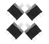 TOBBOMEY 4 pezzi Mini Interruttori Pulsante con Blocco Automatico Pin per Mixer Audio Pulsanti a Scatto Sostituzione Facile per Tecnici e Musicisti