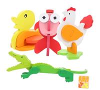 TOBBOMEY 4 set Puzzle Animali in Legno per Educativi Colorati Gioco Montessori per Sviluppo Manuale e Collaborazione Regalo