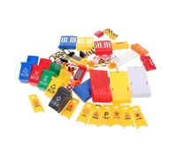 TOBBOMEY 40 Stradali Educativi in Plastica Coni Miniatura e Cestino Rifiuti Interattivo Sicurezza per Colori Vivaci e Portatile