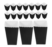 TOBBOMEY 48 pezzi Scatole Popcorn in Nera Minimalista Contenitori per Pop Corn Feste Compleanni Shower Versatili per Popcorn Patatine Hamburger Facili da Trasportare