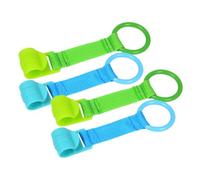 TOBBOMEY 4pezzi Anello Da Tirare Per Ragazzo Ragazza Ragazza in Plastica e Tessuto Anello Da Appendere Per Culla Strumento Di Apprendimento Per Camminare Portatile e Leggero Aiuta Sviluppar