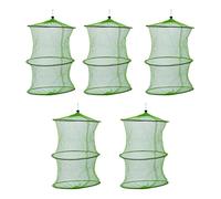 TOBBOMEY 5 Rete Trappola Pieghevole per Acchiappare Pesci e Gamberetti Portatile con Chiusura Coulisse Resistente e Compatta per Esca e Facile