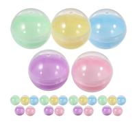 TOBBOMEY 50 pezzi Capsule Rotonde Trasparenti Macaron Palline Vuote in Plastica Riempibili per Distributori Automatici e Giochi Contenitori Sferici per Attività Creative