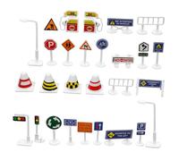 TOBBOMEY 56 Pezzi Segnali Stradali per Ragazzo Ragazza di Cartelli e Segnali Stradali di Accessorio di Simulazione di Città per Giochi Educativi e attività di Rafforzamento delle capacità m