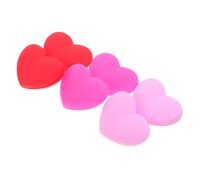 TOBBOMEY 6 Ammortizzatori in Silicone Forma Cuore per Racchette Tennis Assorbitori per Giocatori Colori Rosso e Rosa Vibrazione per Tennis