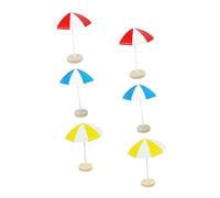 TOBBOMEY 6 Miniature Ombrelloni da Spiaggia in Resina Colorati Decorazioni Mini Casa e Micro Modellini Mini Ombrellino Sole per in Miniatura e Vetrine