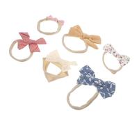 TOBBOMEY 6 pezzi Fasce per Capelli Neonata con Nodi in Cotone Accessori Elastici per Bambina Resistenti per Cerimonie e Uso Quotidiano