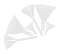 TOBBOMEY 6 Pezzi Imbuto Laboratorio in Plastica Resistente Leggero e Compatto Imbuto Trasparente per Riempimento Bottiglie Piccole per Esperimenti Scientifici Chimica Biologia e