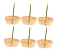TOBBOMEY 6 Pezzi Mini Cestini in Bamboo con Cestini Portatili per Bomboniere Decorazioni Nozze e Organizzazione Resistente e Leggero