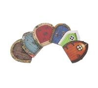 TOBBOMEY 6 Pezzi Mini Porta Fatata in Legno per Giardino Decorazione in Miniatura per Elfi Accessori per Ambienti Giardino e Scenari Fiabeschi per Interni ed Esterni