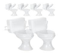 TOBBOMEY 6 Pezzi Mobili da Bagno per Casa delle Bambole in Miniatura Toilette Realistica Pastorale in Plastica Resistente Decorazioni Artigianali Portatili per Paesaggi e Giochi per