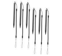 TOBBOMEY 6 pezzi Penne Stilo Resistive in Metallo con Cordino Anti-smarrimento Precisione Elevata per Touch Screen Resistivi Tablet e Computer Strumento Professionale per Scrittura e