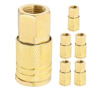 TOBBOMEY 6 pezzi Raccordi Rapidi Femmina Aria Compressa Npt Filettatura Conica per Adattatori Tubo e Raccordi Compressore Compatibili con Utensili Pneumatici e Kit Riparazione Tubi