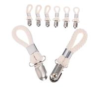 TOBBOMEY 8 pezzi Clip Asciugamani da Cucina e Bagno in con Morsetto Antiscivolo Appendi Strofinacci Decorativi Bianco e Ganci Fissi per Parete