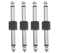 TOBBOMEY Adattatore jack audio da 4 pezzi: spina stereo per chitarra da 6,35 mm (1/4 di pollice) per accessori per pedaliera, adattatore jack per cuffie per cavo AUX, amplificatore per chitarra,