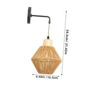 TOBBOMEY Applique da Parete in Rattan Vintage per Camera da Letto e Soggiorno Lampada da Muro Tradizionale Senza Sorgente Luminosa per Corridoio e Spazi Compatti