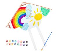 TOBBOMEY Aquilone DIY per Aquilone Vuoto Colori Acrilici e Pennello per Dipingere e Colorare Gioco Creativo per attività all Aperto e Regalo Colore Casuale Colore Casuale