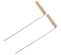 TOBBOMEY Bacchette da Rabdomante in Ottone Resistenti per Esterni, Set 2 Pezzi Impugnatura in Legno, Strumenti Portatili per Caccia, Campeggio e Rilevamento Acqua