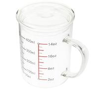 TOBBOMEY Bicchiere Graduato in Vetro con Coperchio Misurino Trasparente con Scala Chiara Dosatore Liquidi Resistente per Cucina Caffè e Pasticceria Uso Domestico e Professionale