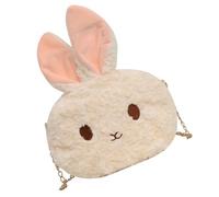 TOBBOMEY Borsa a Tracolla in Peluche Coniglio Beige per Mini Borsa Portaoggetti Catena e Shopping