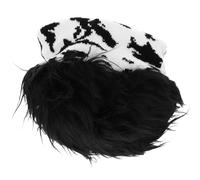 TOBBOMEY Cappello di Lana da Uomo Parrucca Punk Nera, Copricapo Creativo per Cosplay e Feste, Cappello Strano Lavorato a Maglia per Halloween e Compleanni