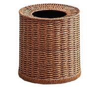 TOBBOMEY Cestino in Rattan Intrecciato Senza Coperchio con Secchio Interno in Plastica Pattumiera Interna per Bagno Camera e Cucina Design Traspirante per Smaltimento Veloce e Riduzione