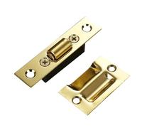TOBBOMEY Chiusura Porta Armadio in Acciaio Inox Regolabile con Piastra Attacco Finitura Satinata Spazzolata Dorata Resistente e Facile da Installare per Porte Nascoste
