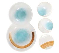 TOBBOMEY Ciotola Ceramica Divisoria Multifunzione per Salse e Antipasti Resistente Alte Temperature con Fondo Antiscivolo per Casa Bar e Ristorante