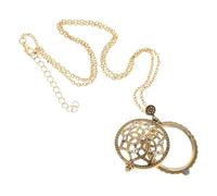 TOBBOMEY Collana con Lente d Ingrandimento Vintage Forma di Fiore Pendente Resistente e Leggero per Lettura e Accessori Moda Donna Catena Lunga Elegante per Biblioteca e Uso Quotidiano