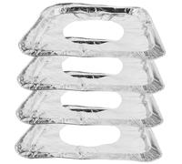 TOBBOMEY Coperture per Fornelli a Gas in Alluminio, Confezione da 10 Pezzi, Rivestimenti Monouso per Bruciatori, per Manutenzione della Stufa