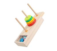 TOBBOMEY Gioco Torre di Hanoi in Legno Strati Anelli Arcobaleno Sensoriali Impilabili per Montessori Gioco Educativo per Sviluppo Cognitivo e Coordinazione Motoria