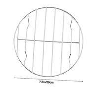 TOBBOMEY Griglia per Barbecue Rotonda in Acciaio Resistente 22 Cm, Supporto per Barbecue Lavabile in Lavastoviglie per Carne, Pesce e Verdure, Set 2 Pezzi per Grigliate All'aperto Sicure e Uniformi